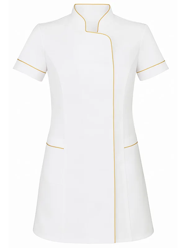 Fartuszek na stójce z krótkim rękawem