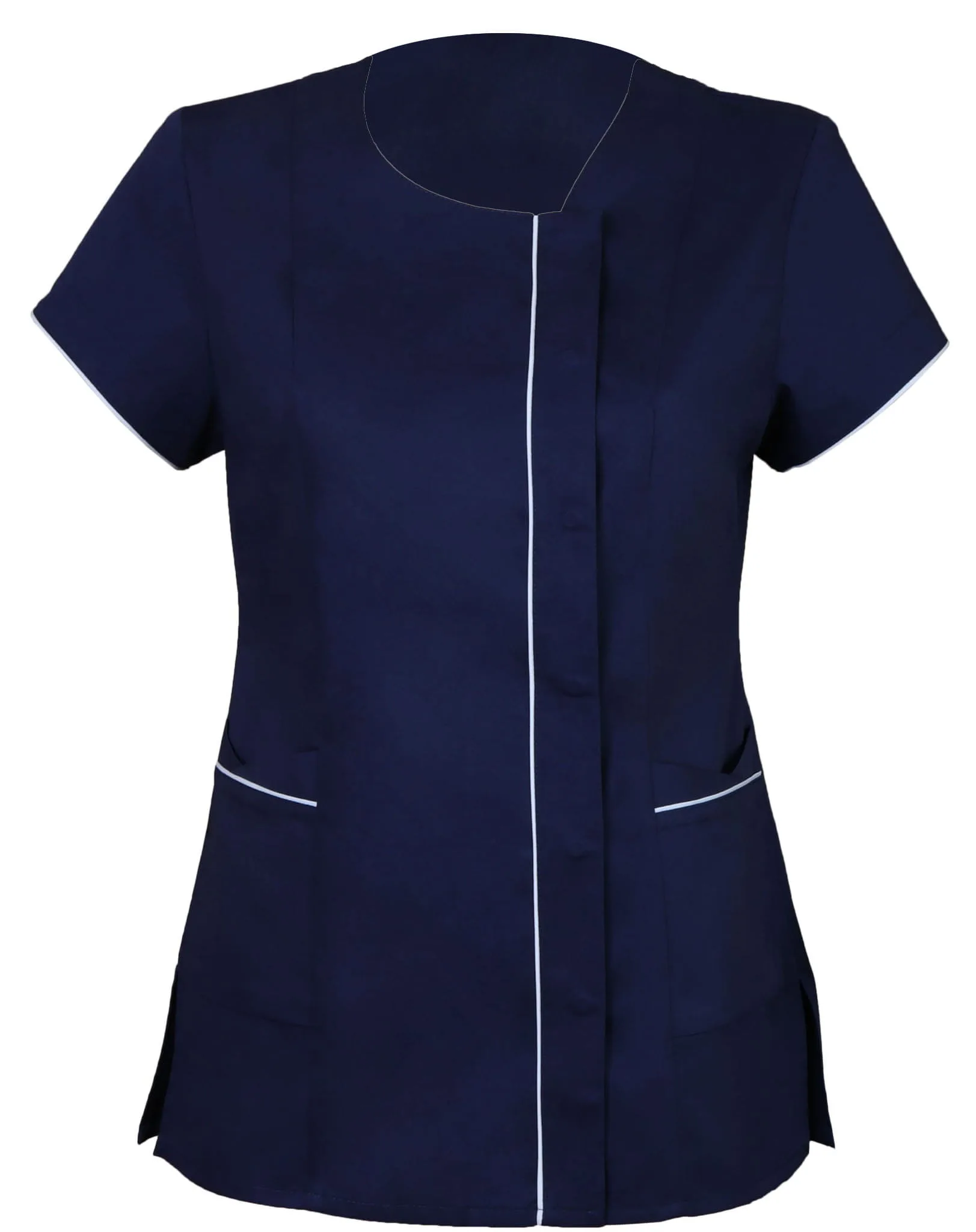 Bluza damska bez kołnierza z krótkim rękawem